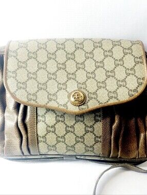 Gucci Canvas Leather Shoulder Bag